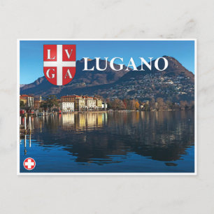 Lugano - Schweiz Feiertagspostkarte
