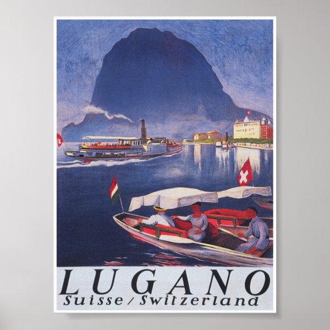 Lugano Schweiz Ristorante da Valentino Poster (Vorne)