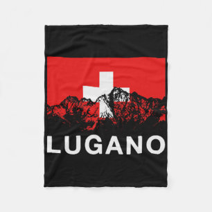 Lugano Schweiz Schweizer Flagge Fleecedecke