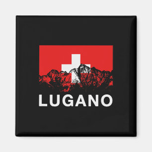 Lugano Schweiz Schweizer Flagge Magnet