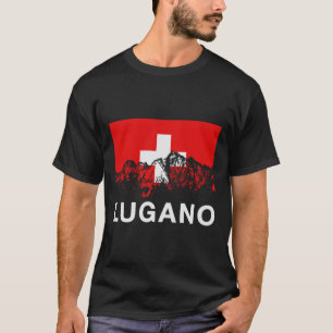 Lugano Schweiz Schweizer Flagge T-Shirt