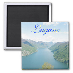 Lugano, Schweiz Square Magnet
