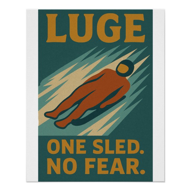 Luge – One Sled. No Fear Poster (Vorderseite)