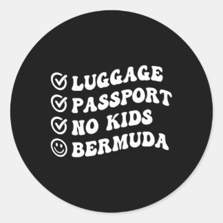 Luge Passport No Bermuda Trip Wavy Runder Aufkleber