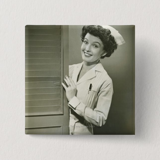 Lugende Krankenschwester Button (Vorderseite)