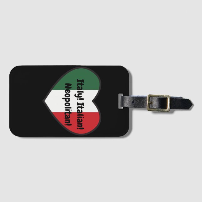 LUGGAG TAG - italienisches Thema. Anpassbarer Text Gepäckanhänger (Vorderseite (Horizontal))