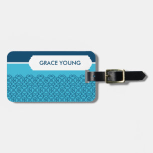 LUGGAGE TAG: gemustertes Rosette-Wasser + Meer Gepäckanhänger