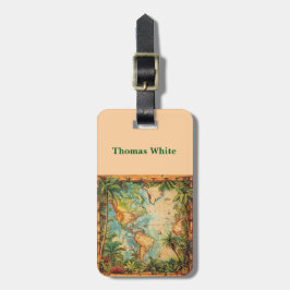 Luggage Tag-Personalized Vintage Atlas Luggage Tag Gepäckanhänger