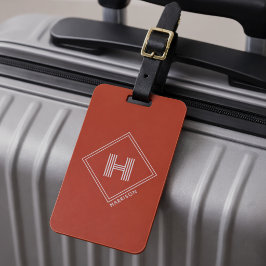 Luggage Tag | Stylish Geometric Initial Monogram Gepäckanhänger