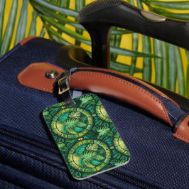Luggage tag with a tropical leaf pattern gepäckanhänger