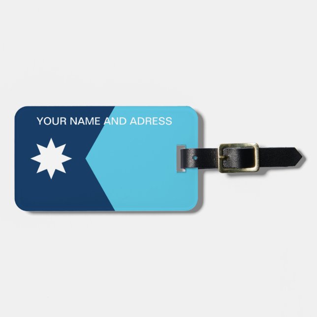Luggage Tag with Flag of Minnesota, USA Gepäckanhänger (Vorderseite horizontal)