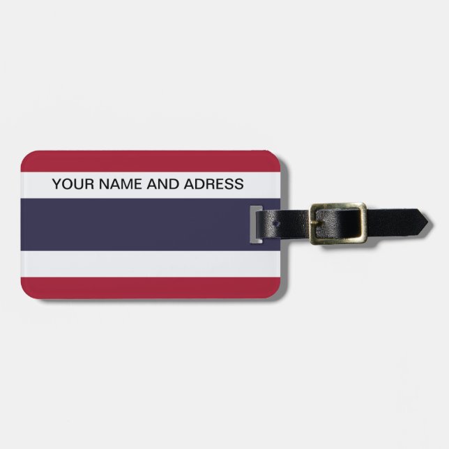 Luggage Tag with Flag of Thailand Gepäckanhänger (Vorderseite horizontal)