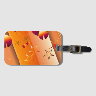 Luggage Tag with Orange Abstract Design  Gepäckanhänger