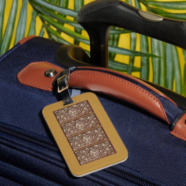 Luggage Tag with Unique Gold Design Gepäckanhänger (Vorderseite Insitu 1)