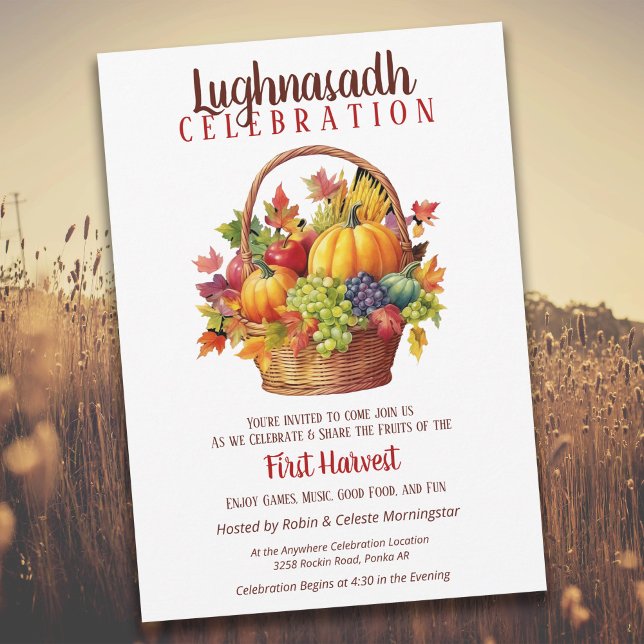 Lughnasadh Fall Party Harvest Basket Einladung (Von Creator hochgeladen)