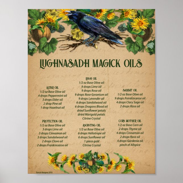 LUGHNASADH MAGICK ÖLE Rezepte Poster (Vorne)