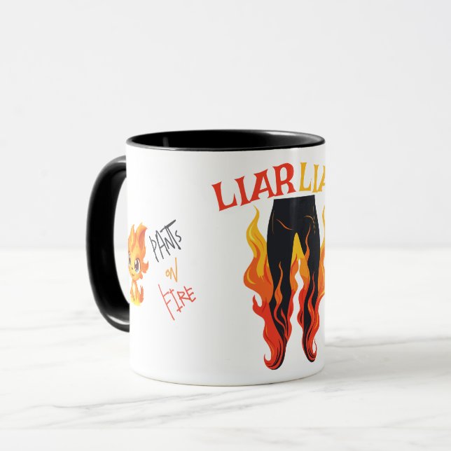 Lügner, Lügner, Pant's on Fire Tasse (Vorderseite Links)