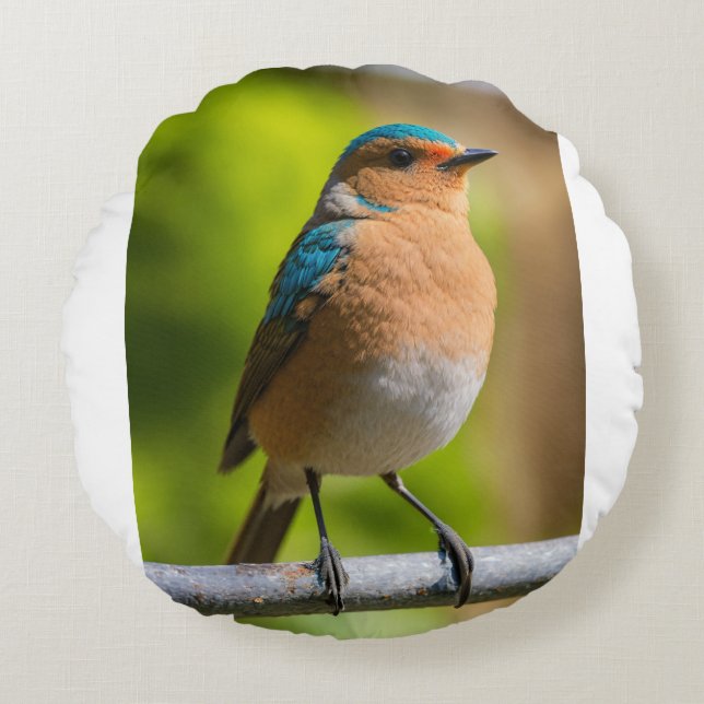 Luh Fit Bird Rundes Kissen (Vorderseite)