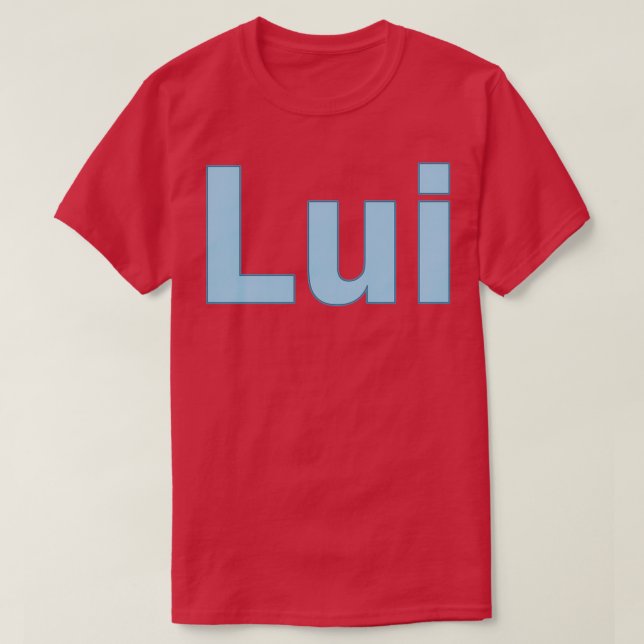 Lui blauer Name personalisierter Schriftzeichen T-Shirt (Design vorne)