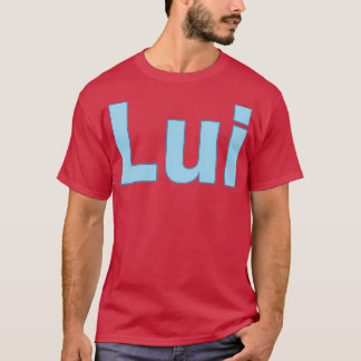 Lui blauer Name personalisierter Schriftzeichen T-Shirt