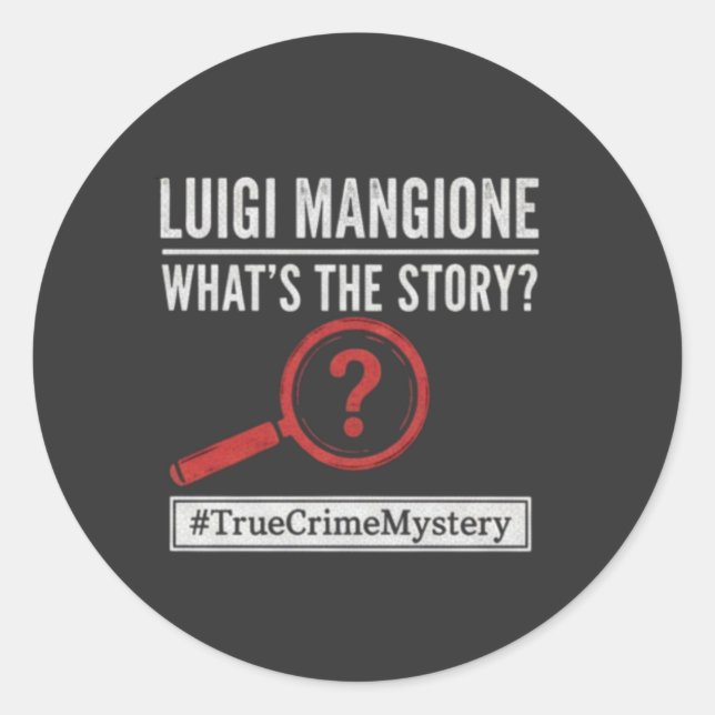 Luigi Mangione - What's The Story? Mystery Sticker (Vorderseite)