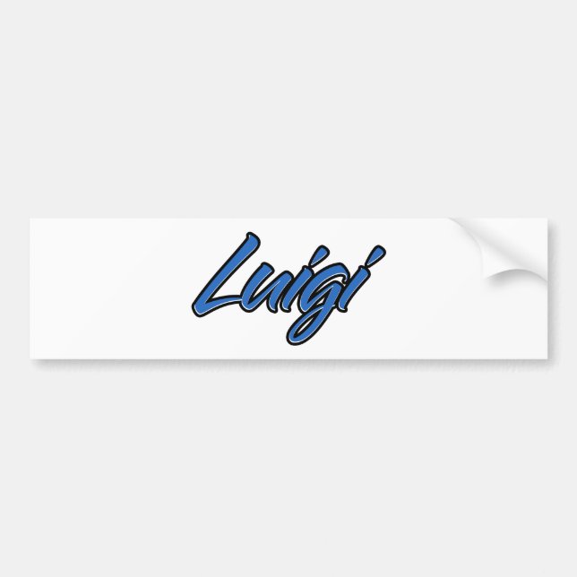 Luigi Name blue Aufkleber Sticker Autoaufkleber (Vorne)