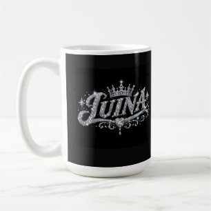 LUINA Luxus-Diamantkrone mit individuellem Namen a Kaffeetasse
