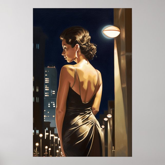 Luisa durch Straßenbeleuchtung Poster (Vorne)