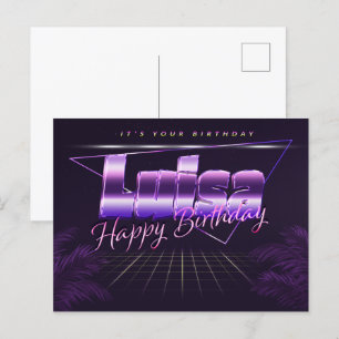 Luisa Name Vorname lila Postkarte Geburtstag