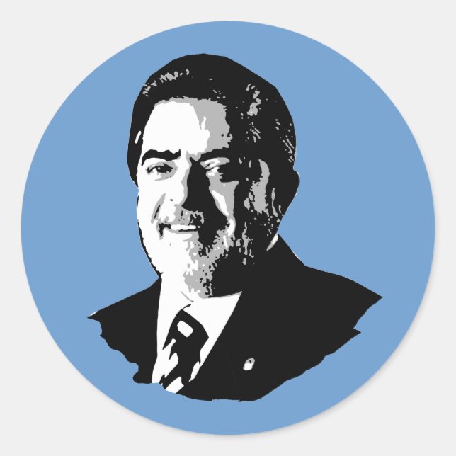 Luiz Inácio Lula da Silva Runder Aufkleber (Vorderseite)