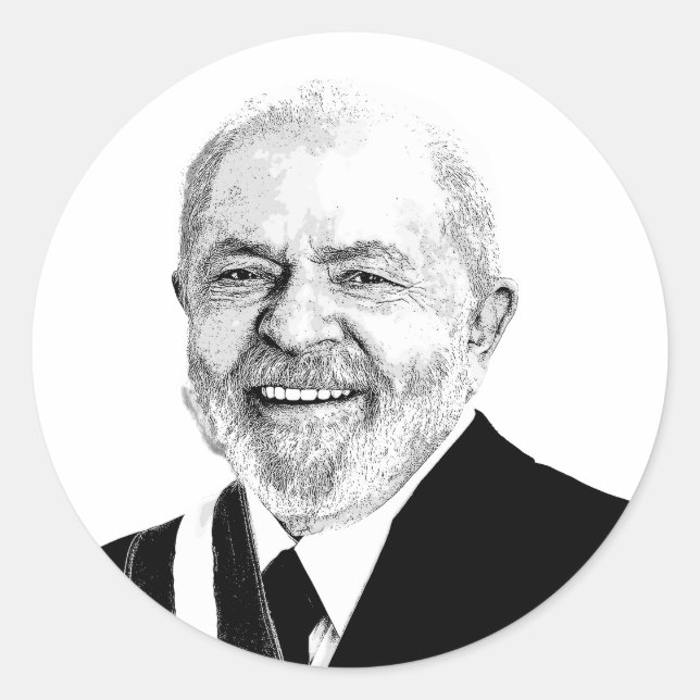 Luiz Inacio Lula da Silva Runder Aufkleber (Vorderseite)