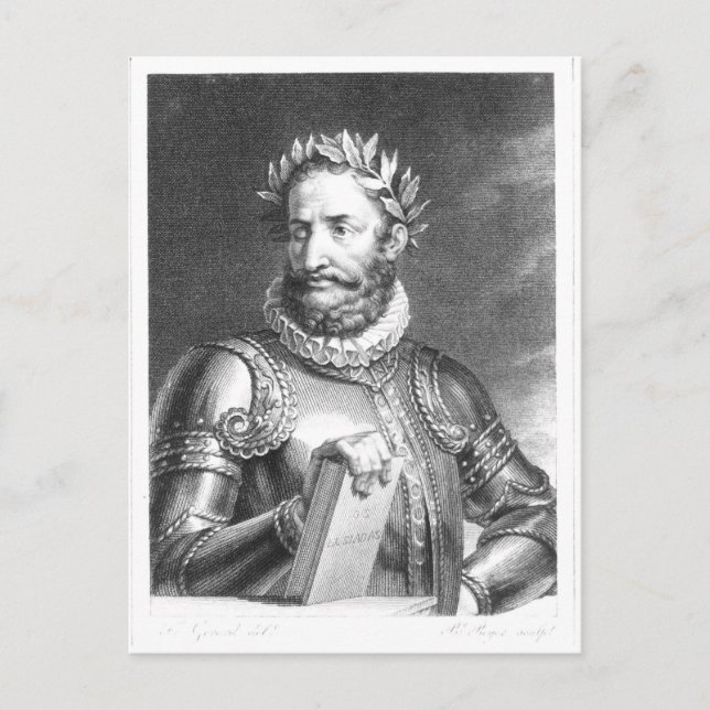 Luiz Vaz de Camoes graviert von B. Roger Postkarte (Vorderseite)