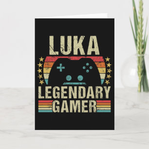 Luka Gamer Retro-Gaming Vintage-Game Personalisier Karte