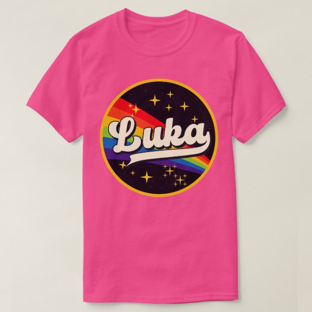 Luka Rainbow in Space Vintag Style T-Shirt (Design vorne)