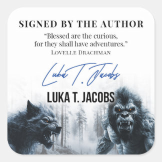 Luka T. Jacobs Autoren-Nameplate Kryptide - Aufkle Quadratischer Aufkleber