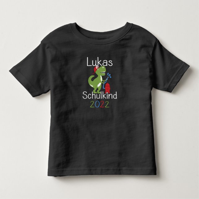 Lukas 2022 T-Rex Einschulung Erste Stufe 2022 Kleinkind T-shirt (Vorderseite)