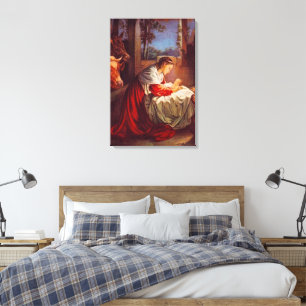 Lukas 2:1-7 Jesus wird in Bethlehem geboren Leinwa Leinwanddruck