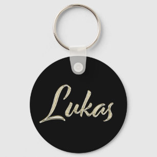 Lukas Name whitegold Button Schlüsselanhänger
