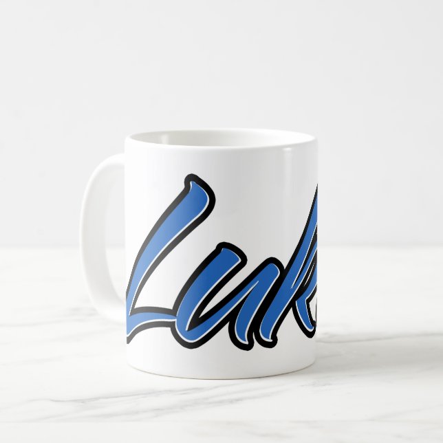 Lukas Vorname Name blue Tasse Kaffeetasse (Vorderseite Links)