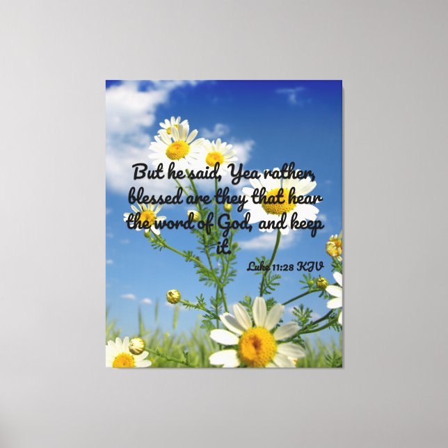 Luke 11:28 Bibelverse KJV Gemälde Kunst Leinwanddruck (Vorderseite)