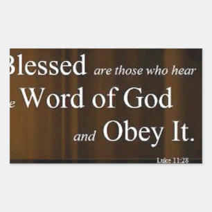 Luke 11:28 rechteckiger aufkleber