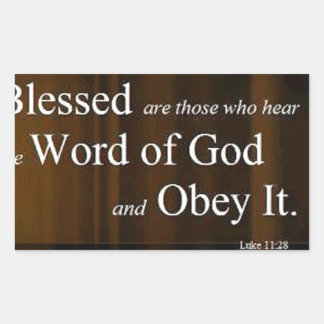 Luke 11:28 rechteckiger aufkleber