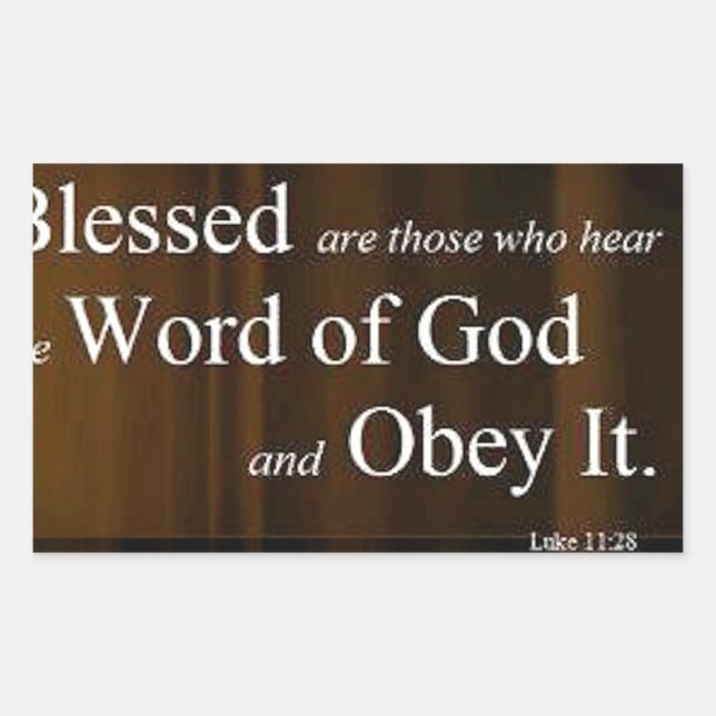 Luke 11:28 rechteckiger aufkleber (Vorderseite)