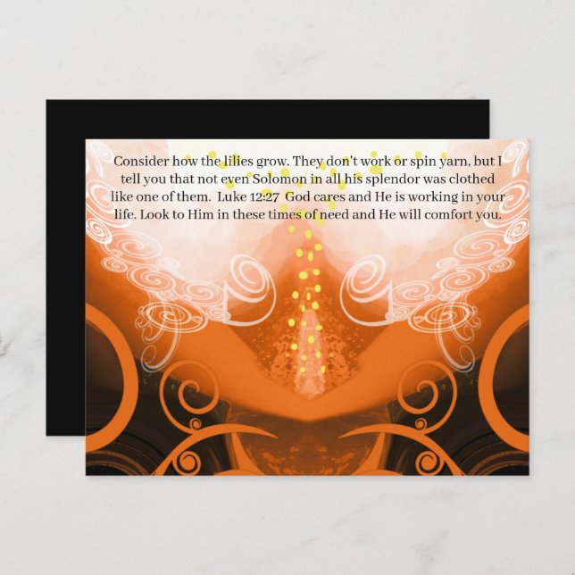 Luke 12:27 Überlegen Sie, wie die Lilien wachsen. Postkarte (Vorne/Hinten)
