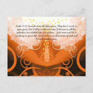 Luke 12:27 Überlegen Sie, wie die Lilien wachsen. Postkarte