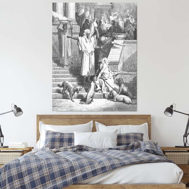 Luke 16 Lazarus Outside the Rich Man's House Leinwanddruck (Insitu (Schlafzimmer))