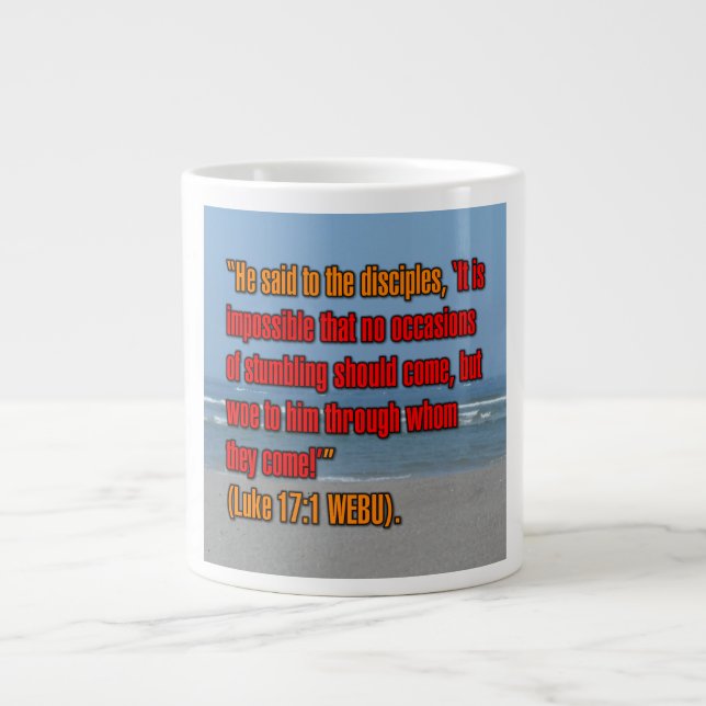 Luke 17:1 WEBU Mug Jumbo-Tasse (Vorderseite)