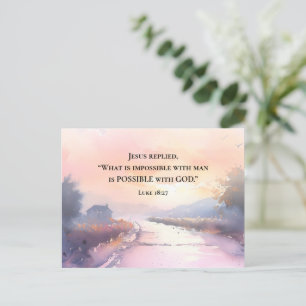 Luke 18:27 Jesus antwortete mit der Bibel Gottes a Postkarte