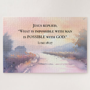Luke 18:27 Jesus antwortete mit der Bibel Gottes a Puzzle