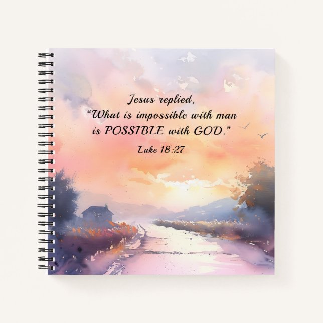 Luke 18:27 Jesus antwortete, möglich mit der Bibel Notizbuch (Vorderseite)